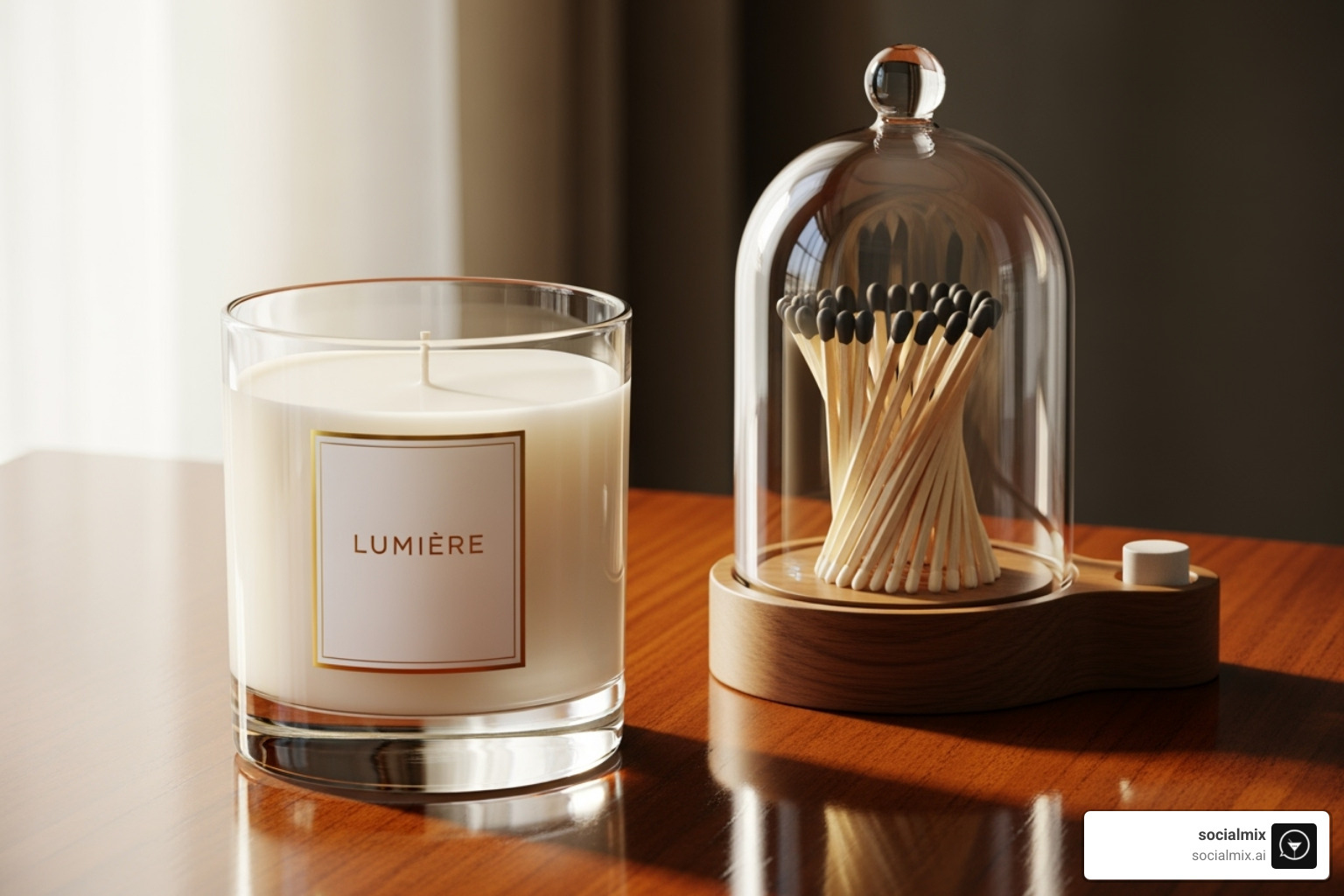luxury candle and match cloche - cocktail party hostess gift