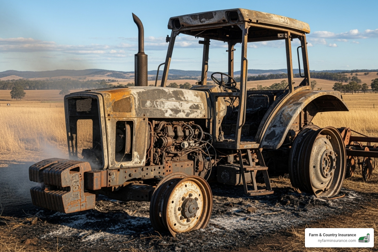tractor damaged by storm or fire - insurance for farm equipment tractor damaged by storm or fire - insurance for farm equipment