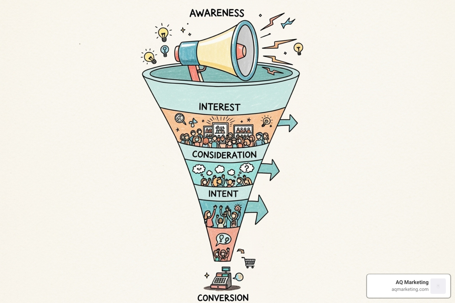 a marketing funnel from awareness to conversion - targeted pay per click advertising a marketing funnel from awareness to conversion - targeted pay per click advertising
