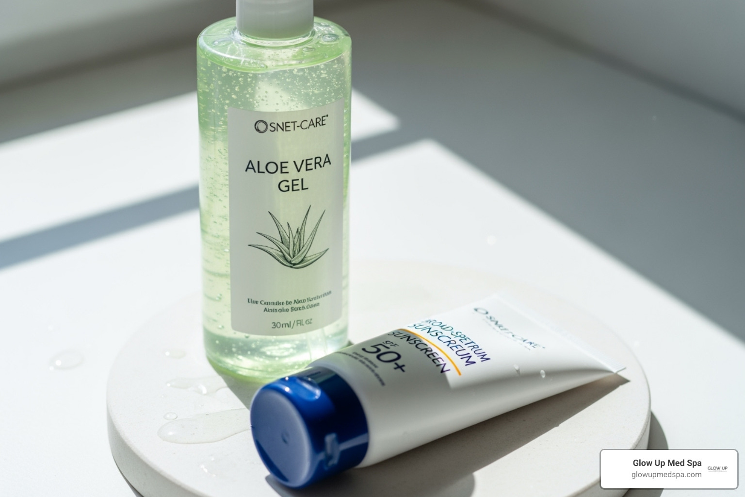 Gentle post-care products like aloe vera gel and broad-spectrum sunscreen are essential after laser hair removal. - laser hair removal for sensitive skin