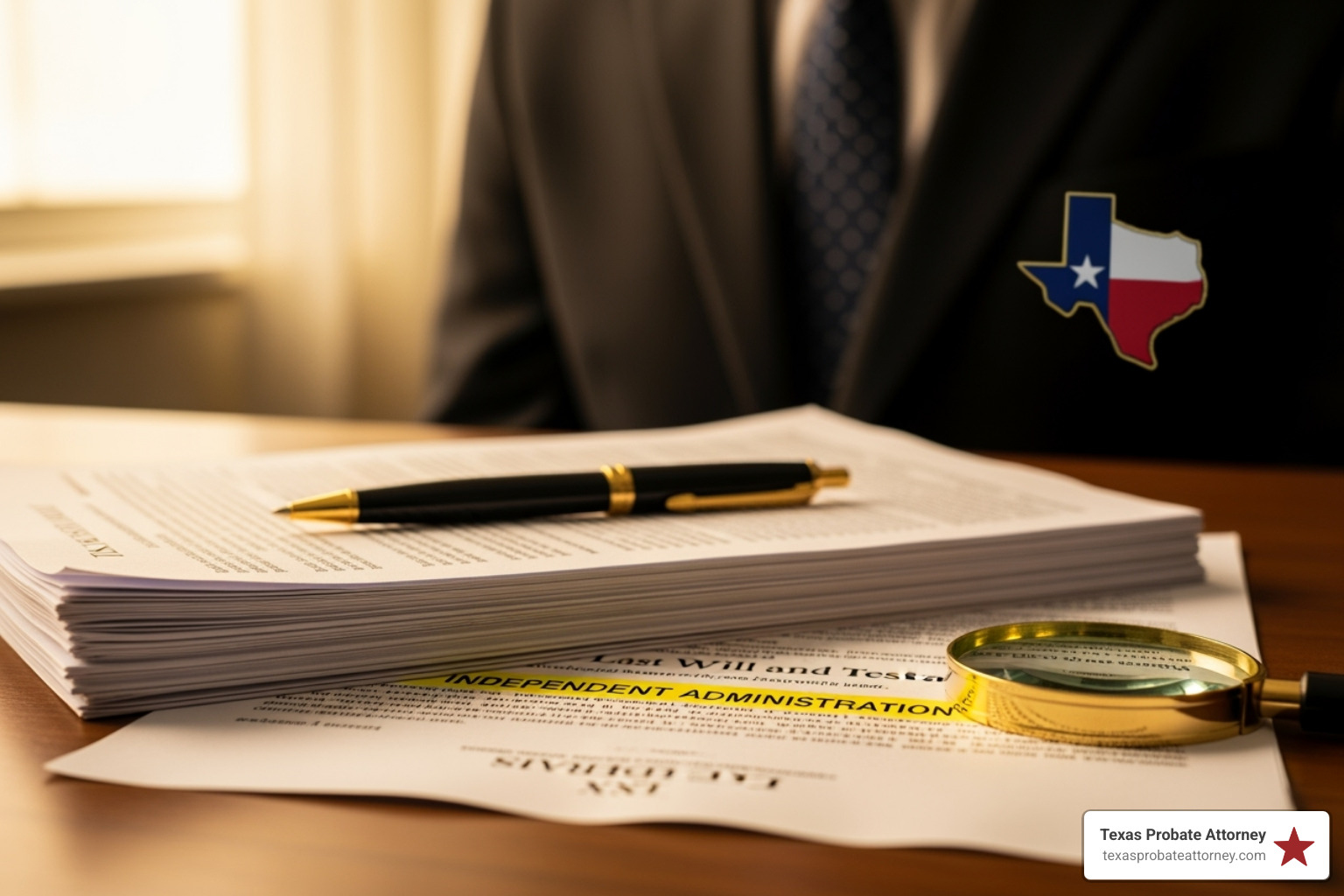 Last will and testament document with a highlighted clause for independent administration - how to request independent administration of texas will