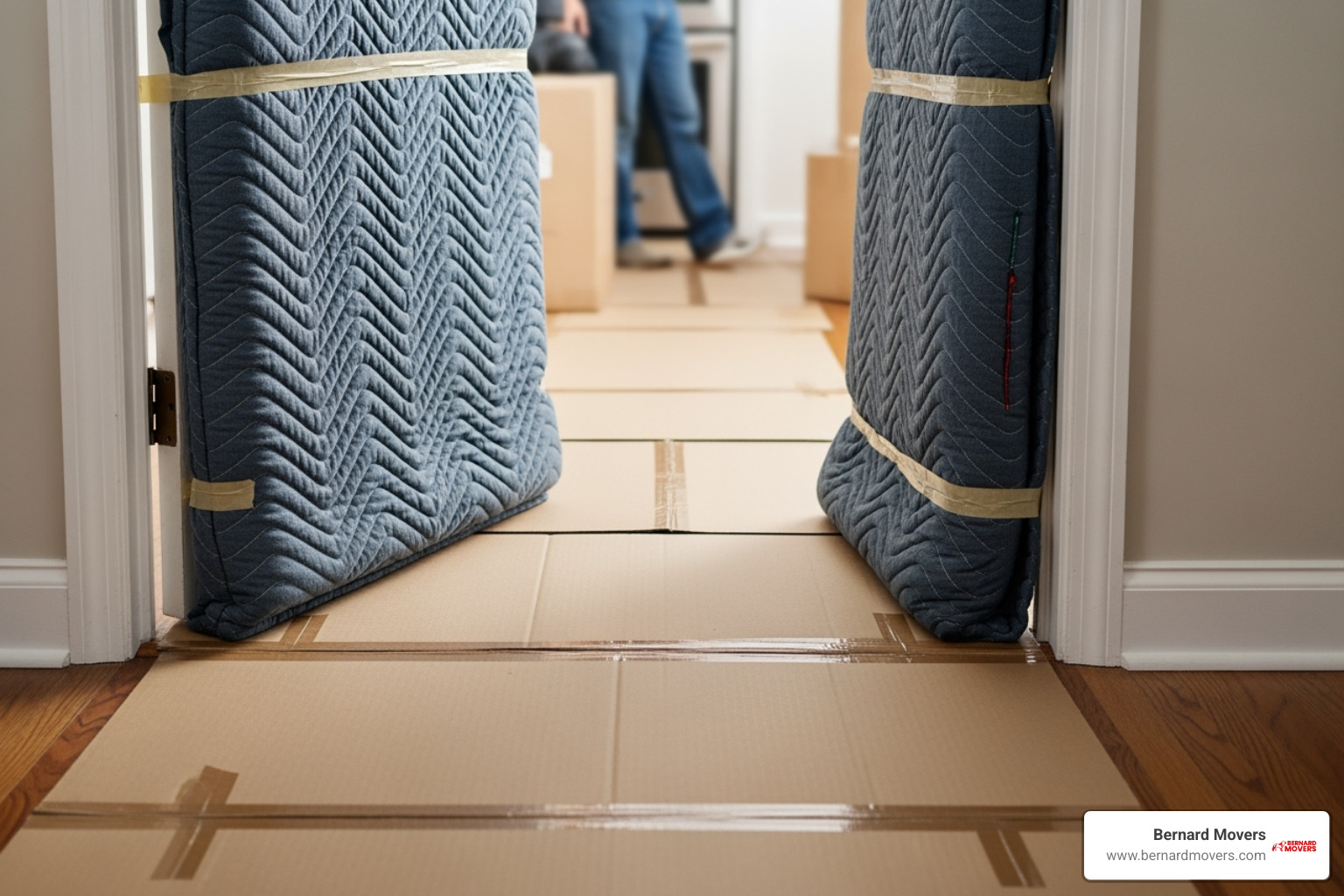 protected doorway and floor during a move - Appliance moving services