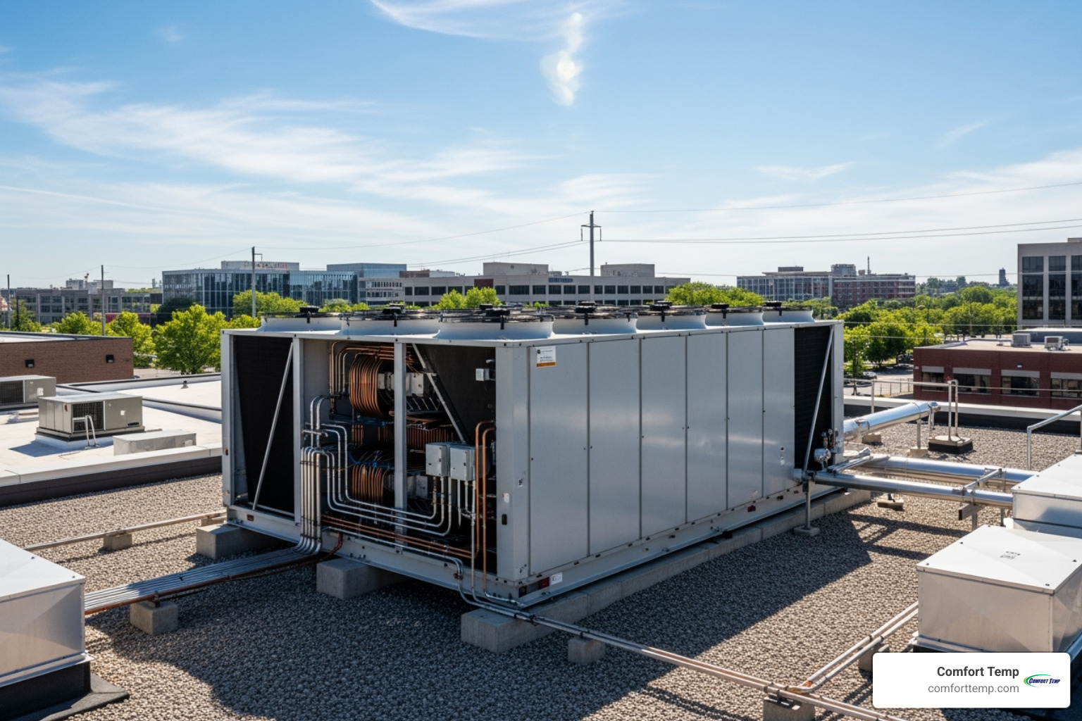 air-cooled chiller on a rooftop - Chiller system services air-cooled chiller on a rooftop - Chiller system services
