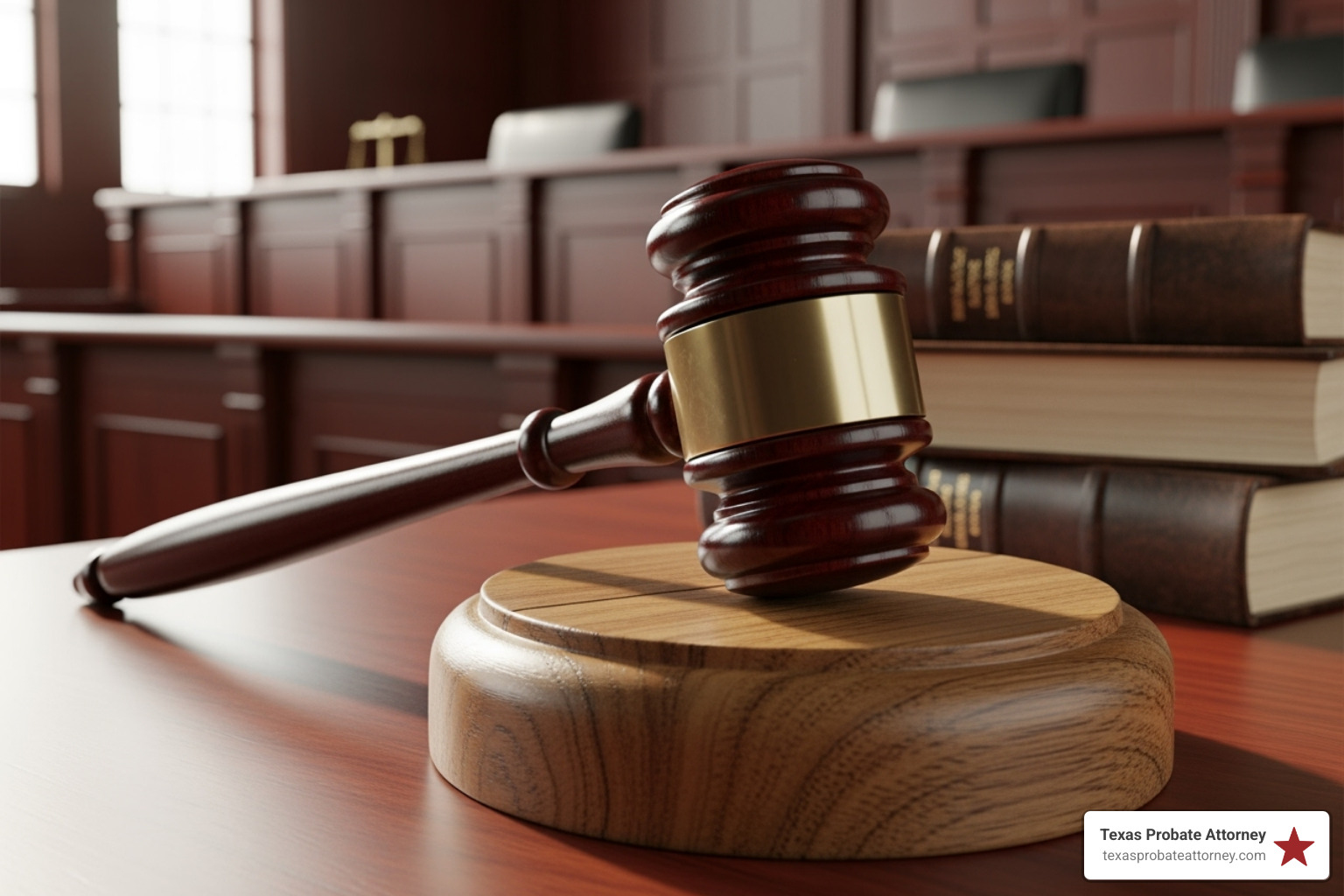 Image of a judge's gavel on a sound block - converting from a dependent to an independent administration texas Image of a judge's gavel on a sound block - converting from a dependent to an independent administration texas