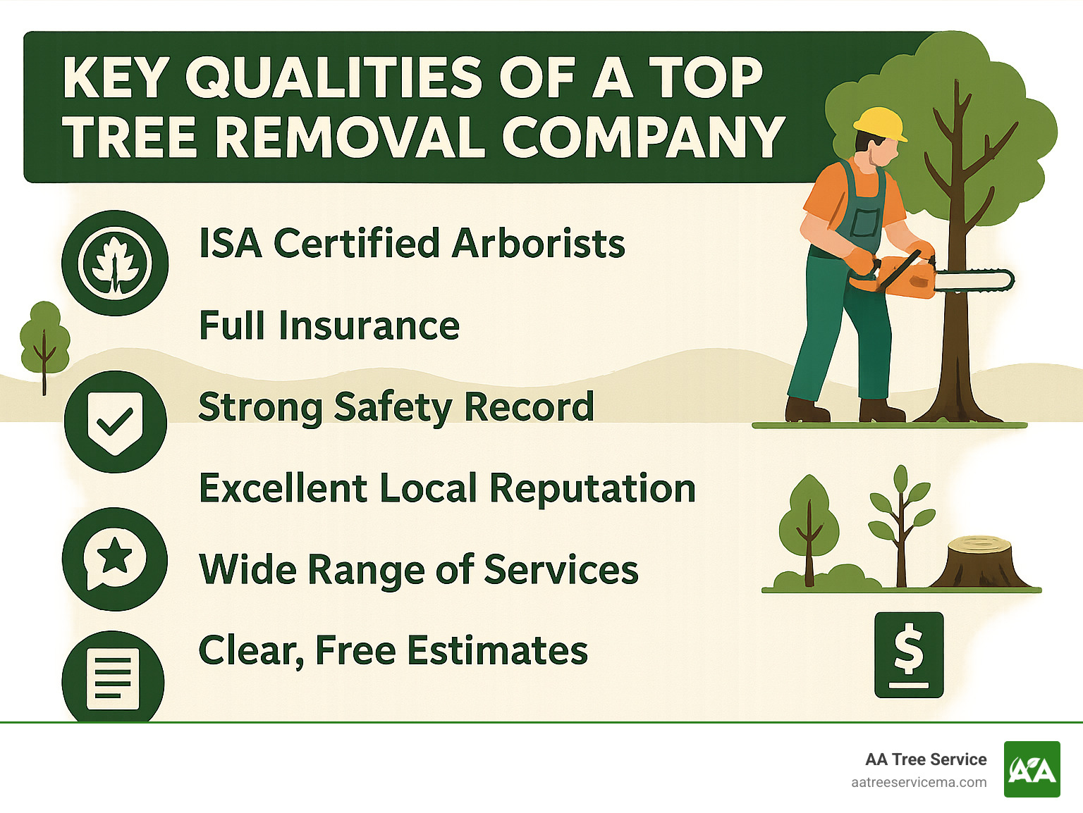 Key Qualities of a Top Tree Removal Company Infographic - best tree removal company infographic 