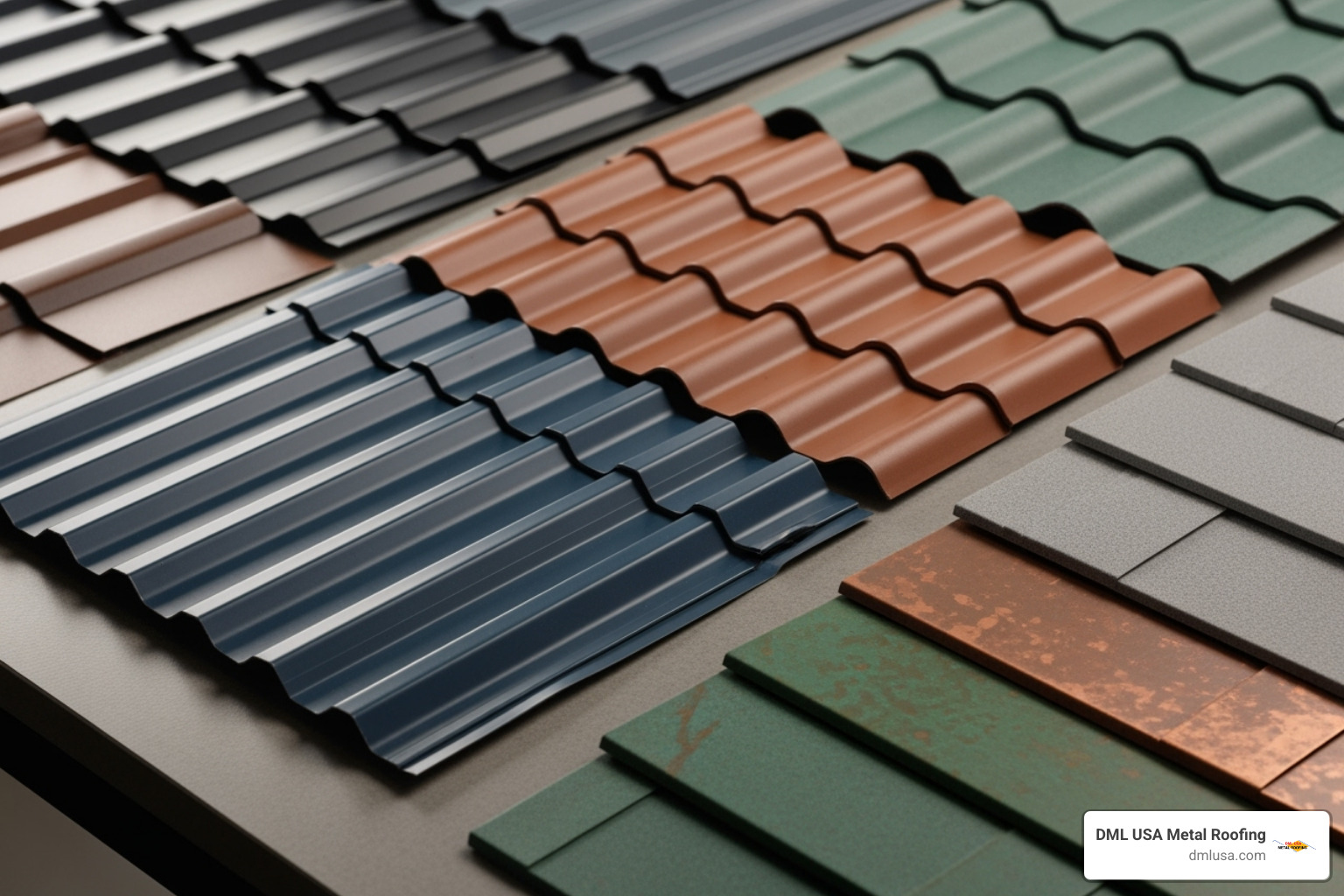DML USA metal roofing swatch - what gauge metal are used on most residential home roofs