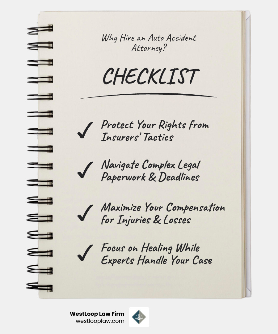 Why You Need an Auto Accident Attorney in Houston, TX - auto accident attorney houston tx infographic checklist-notebook