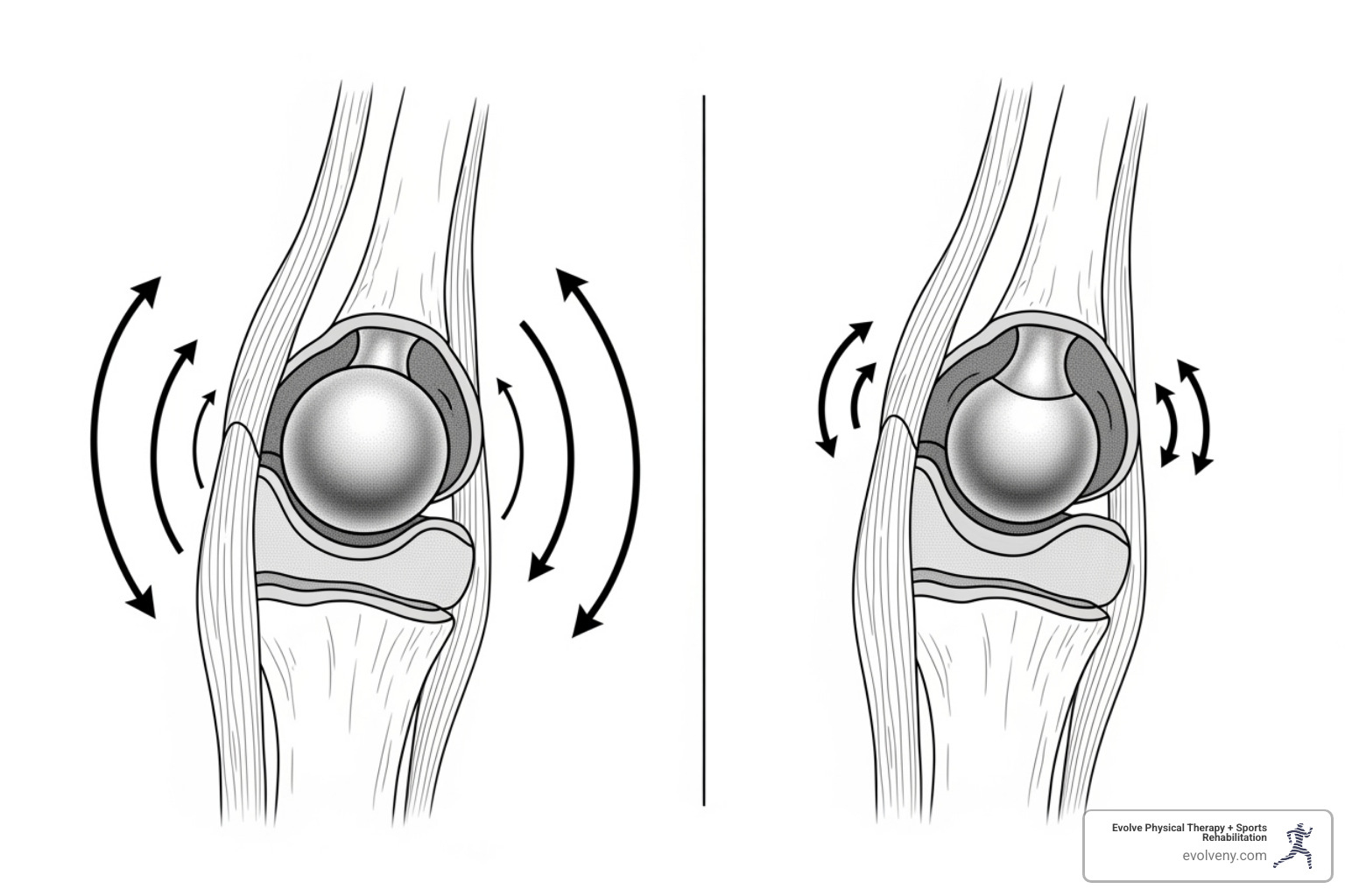 Diagram illustrating positional fault theory - how does mobilization with movement improve shoulder flexion