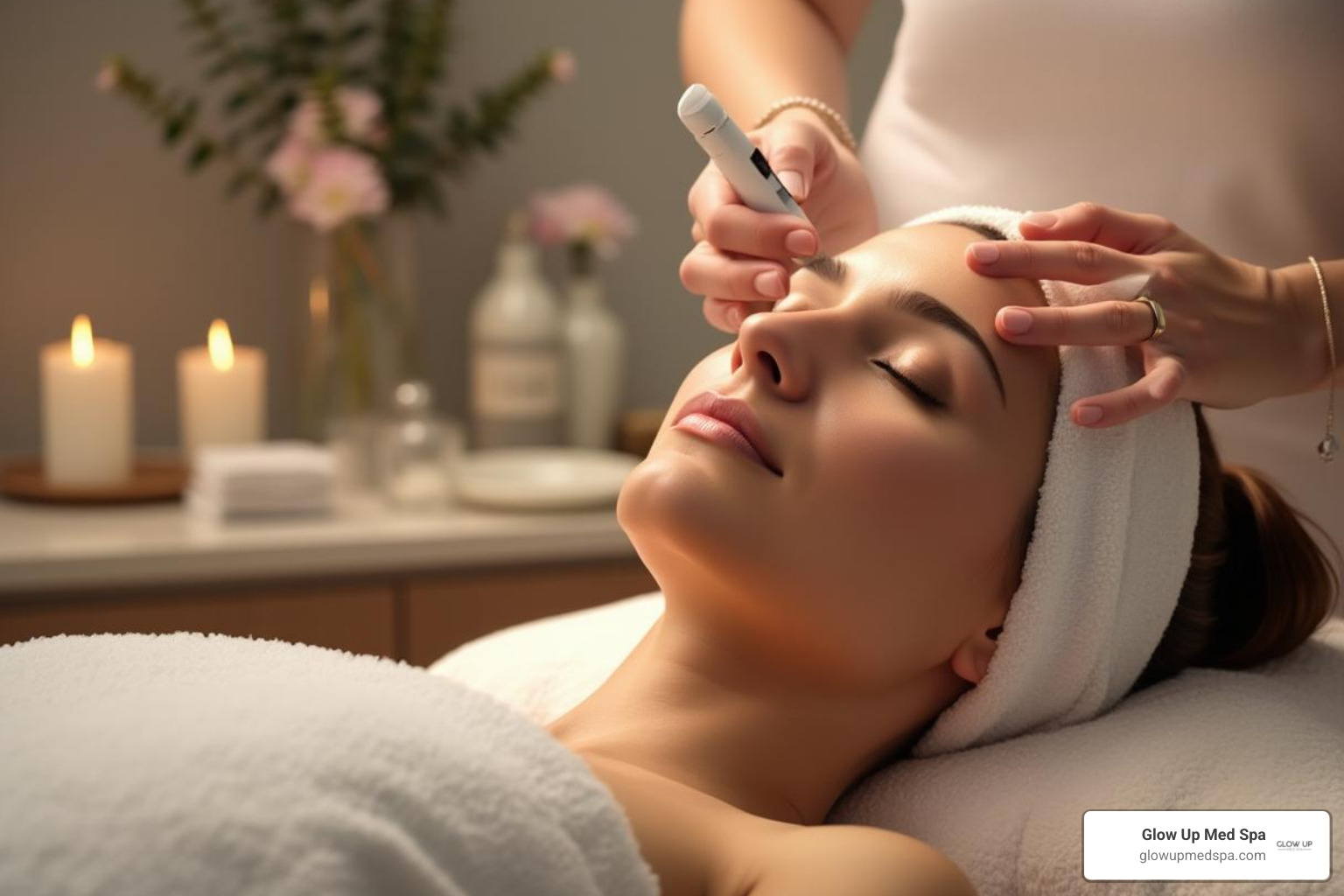 client comfortably receiving a facial treatment in a serene environment - santa ana skin care
