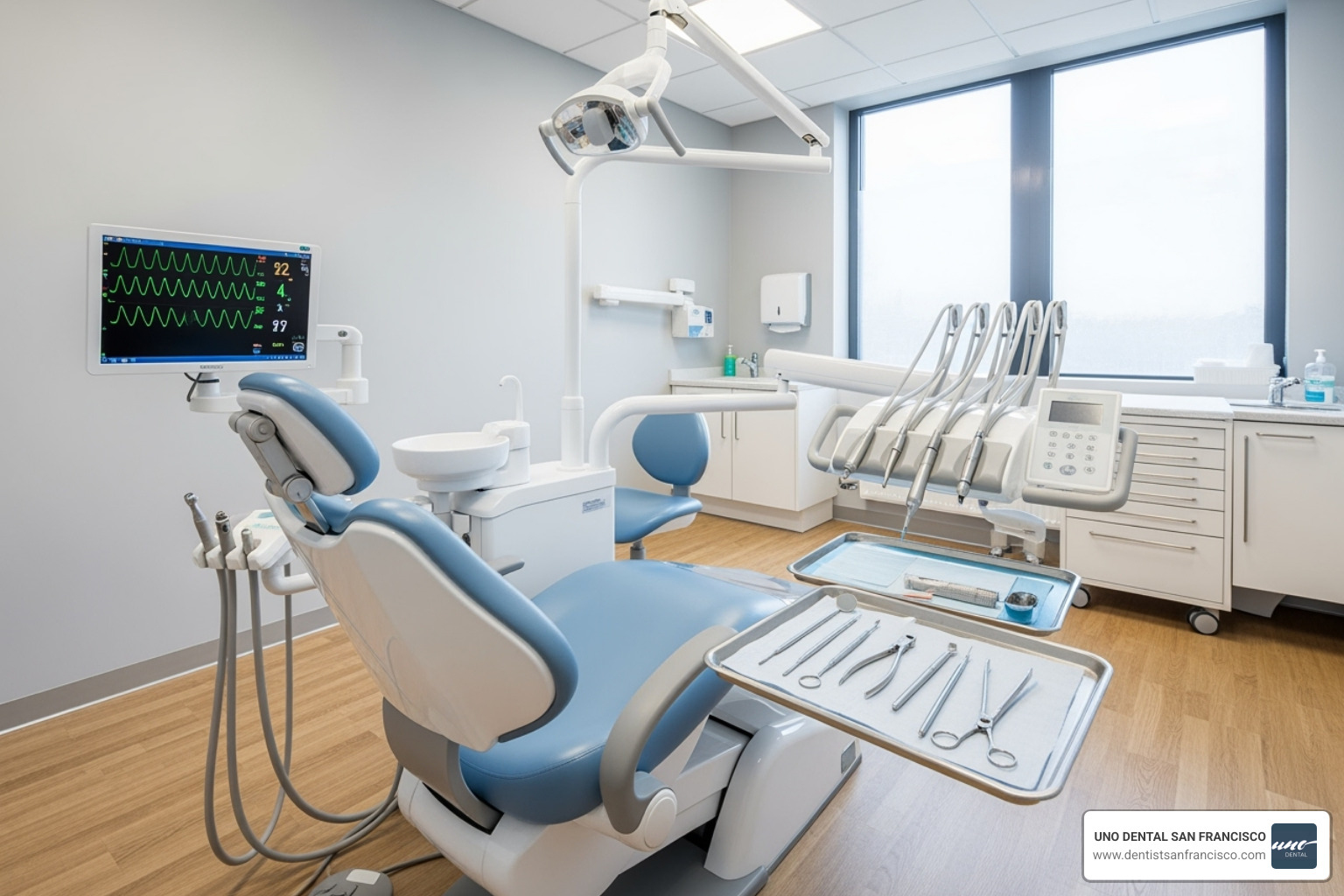 a modern dental operatory with monitoring equipment - sedation dental