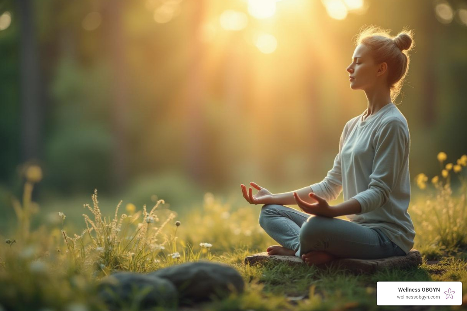 person meditating or practicing deep breathing - overcoming performance anxiety ed