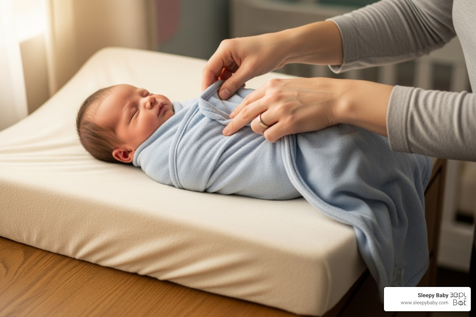 parent swaddling a baby correctly - soothe colic baby