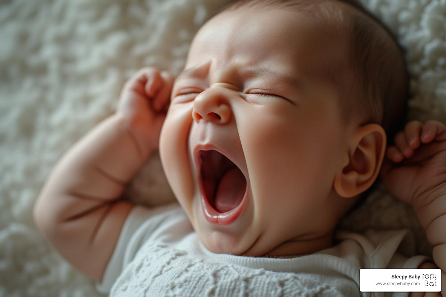 baby yawning and rubbing their eyes - baby cries during nap