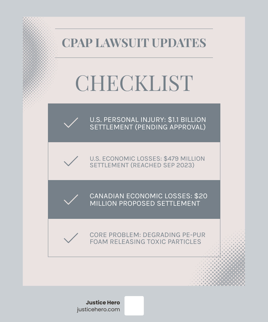 Key Philips CPAP Lawsuit Updates - cpap lawsuit update infographic checklist-light-blue-grey Key Philips CPAP Lawsuit Updates - cpap lawsuit update infographic checklist-light-blue-grey