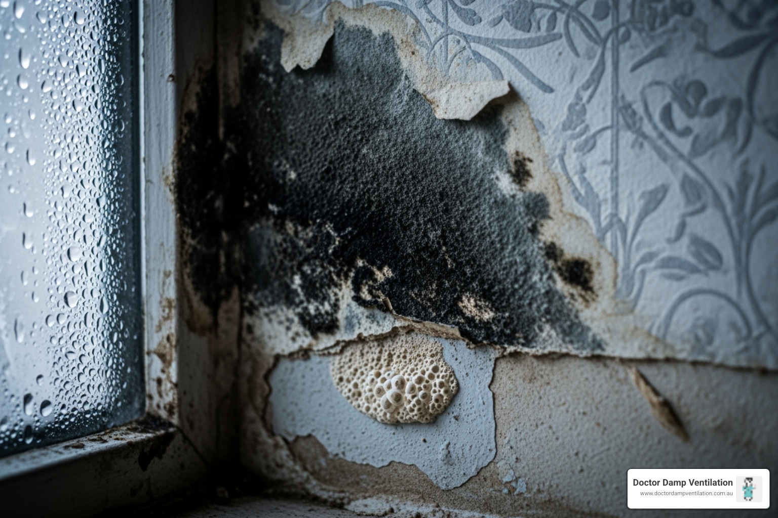 examples of the three types of damp on walls - damp and mould control