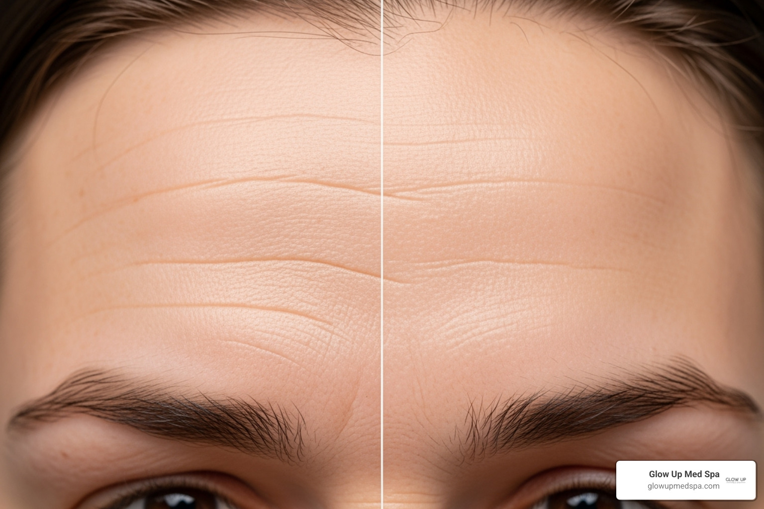 illustration of forehead with static lines vs smoothed by fillers - dermal fillers forehead