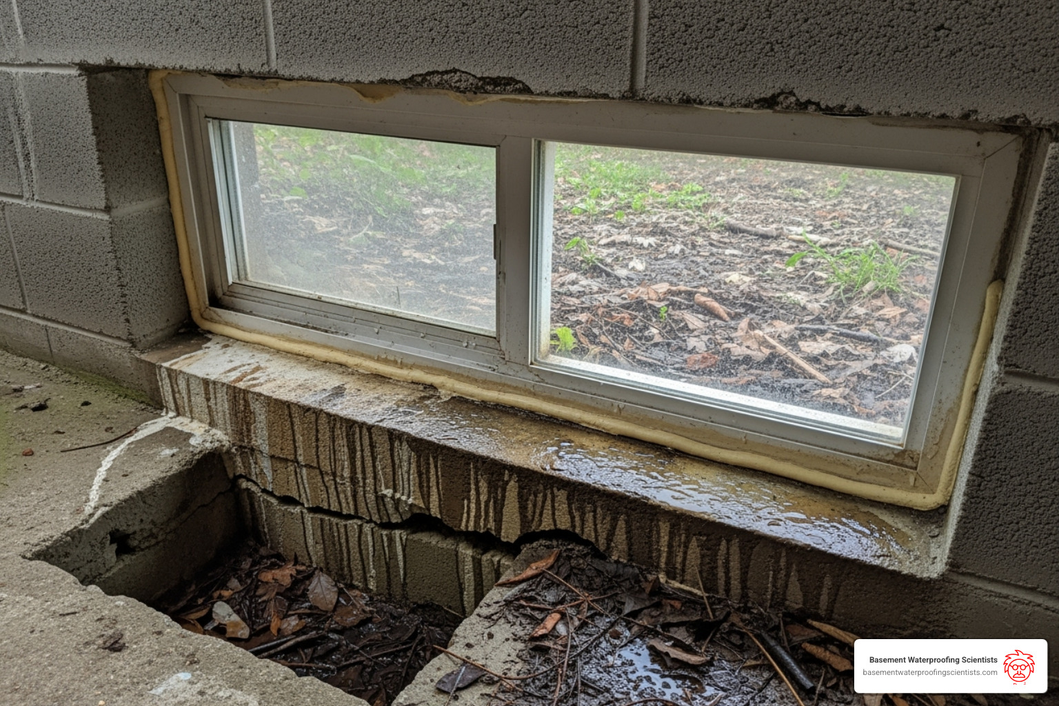 A perfectly clean and clear window well, carefully maintained with a layer of gravel at the bottom and covered with a transparent, fitted cover, showcasing an ideal setup for preventing basement window leaks. - Basement window leak repair
