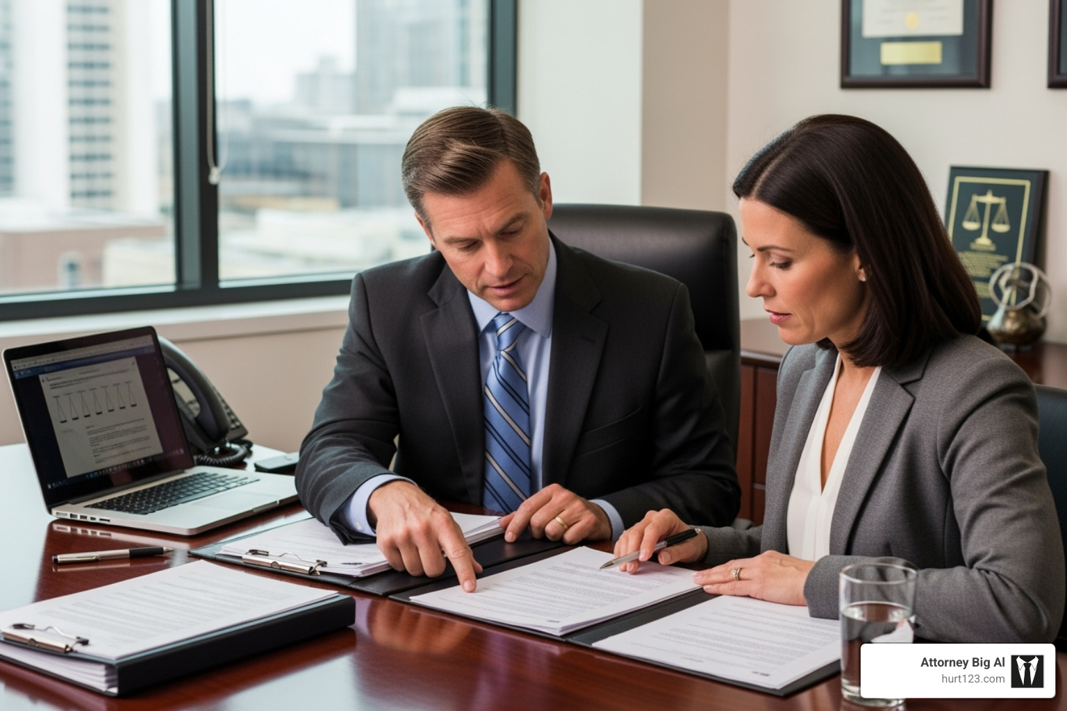 lawyer and client reviewing documents - What is personal injury claim lawyer and client reviewing documents - What is personal injury claim