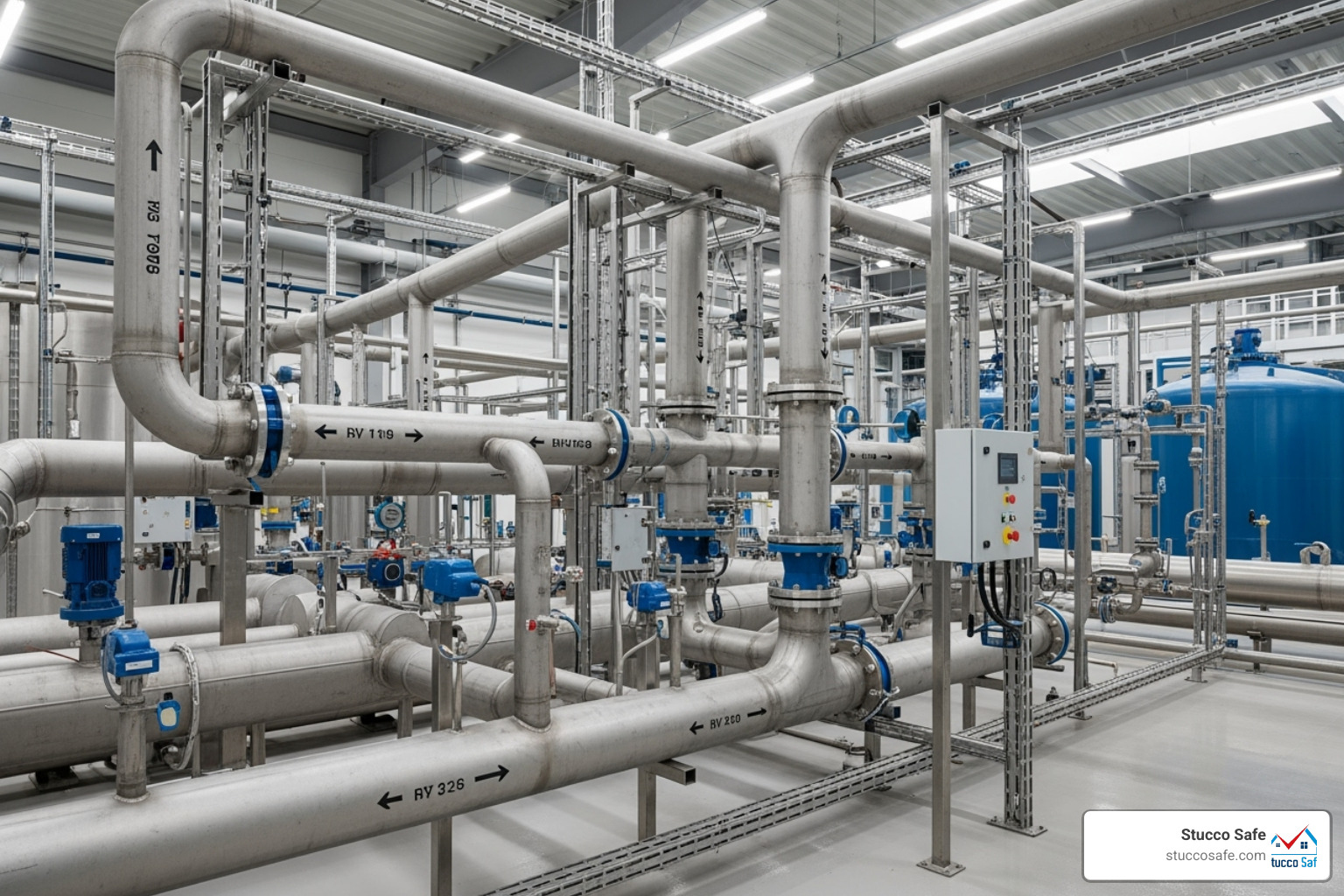Clean, well-maintained water treatment facility pipeline - pipeline inspection services