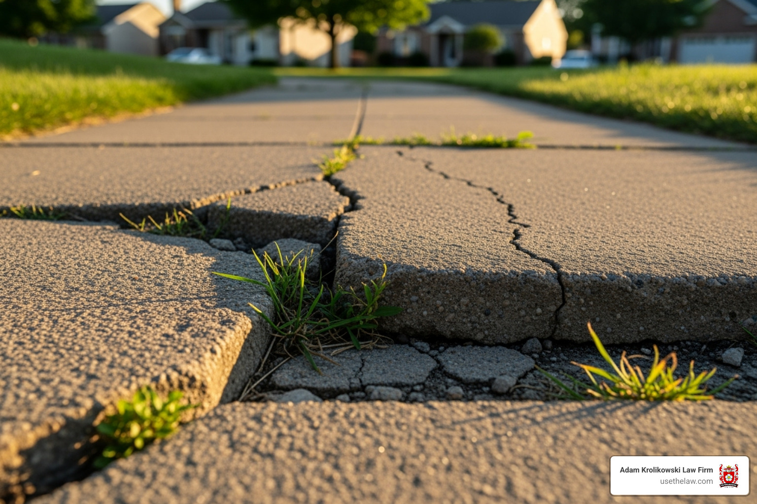 cracked and uneven sidewalk creating a tripping hazard - premises liability claim cracked and uneven sidewalk creating a tripping hazard - premises liability claim