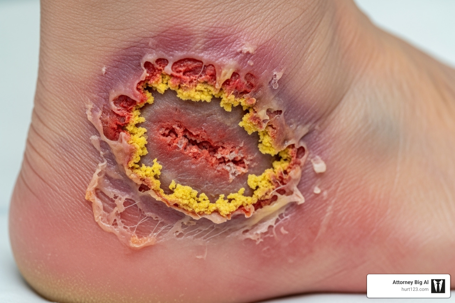 pressure sore on a patient's heel - nursing home neglect lawyer