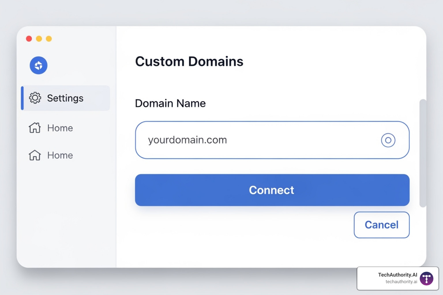Add new domain screen in ClickFunnels