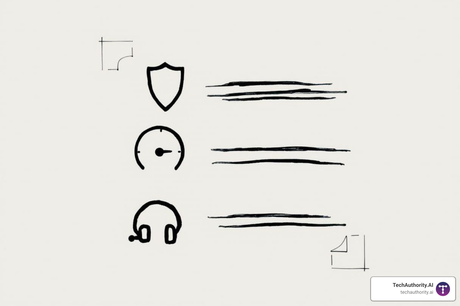 Image of a checklist with icons for security, speed, and support - managed WordPress hosting for agencies