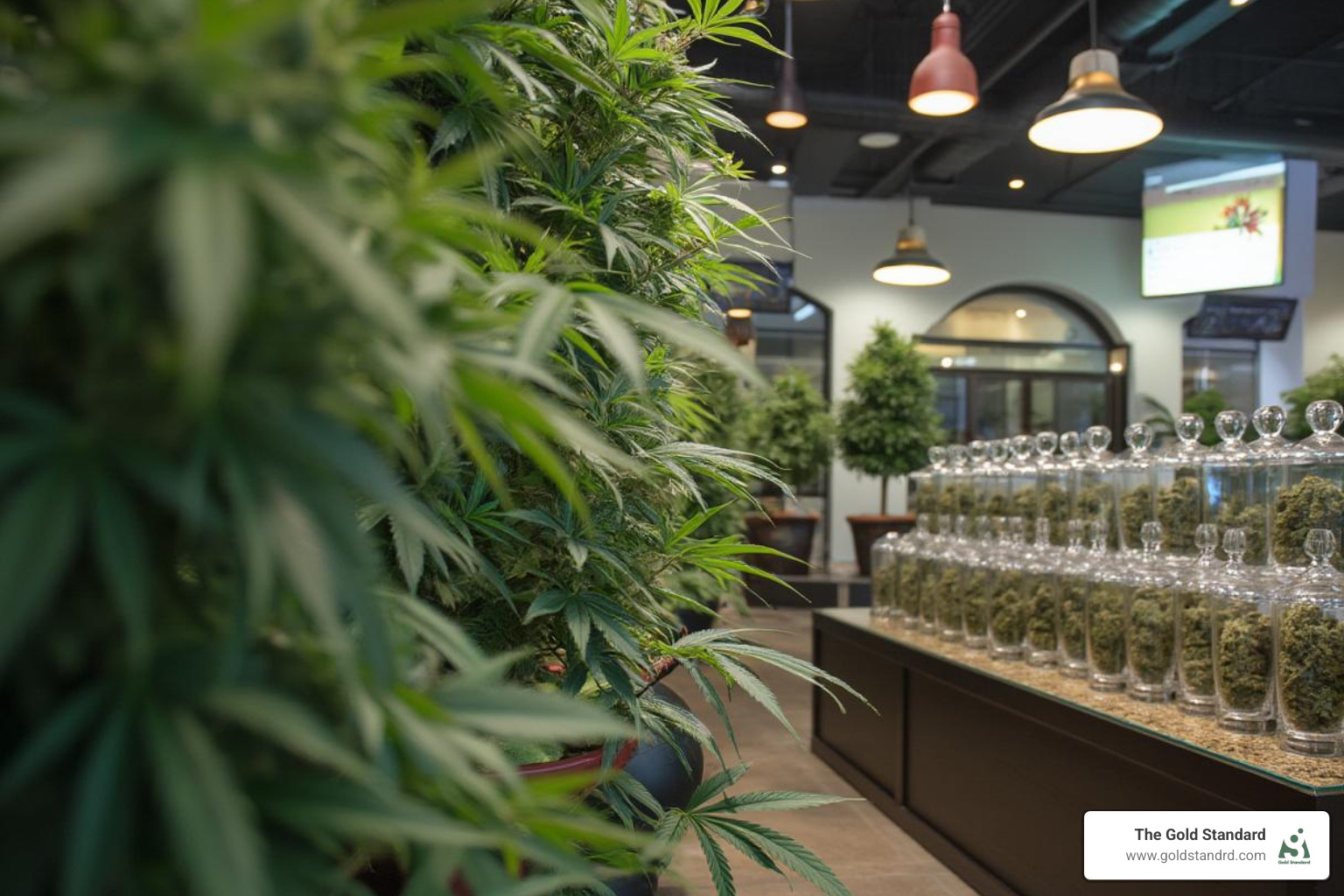 a person on their phone searching for a local dispensary in New York City with a futuristic overlay - marijuana dispensary SEO