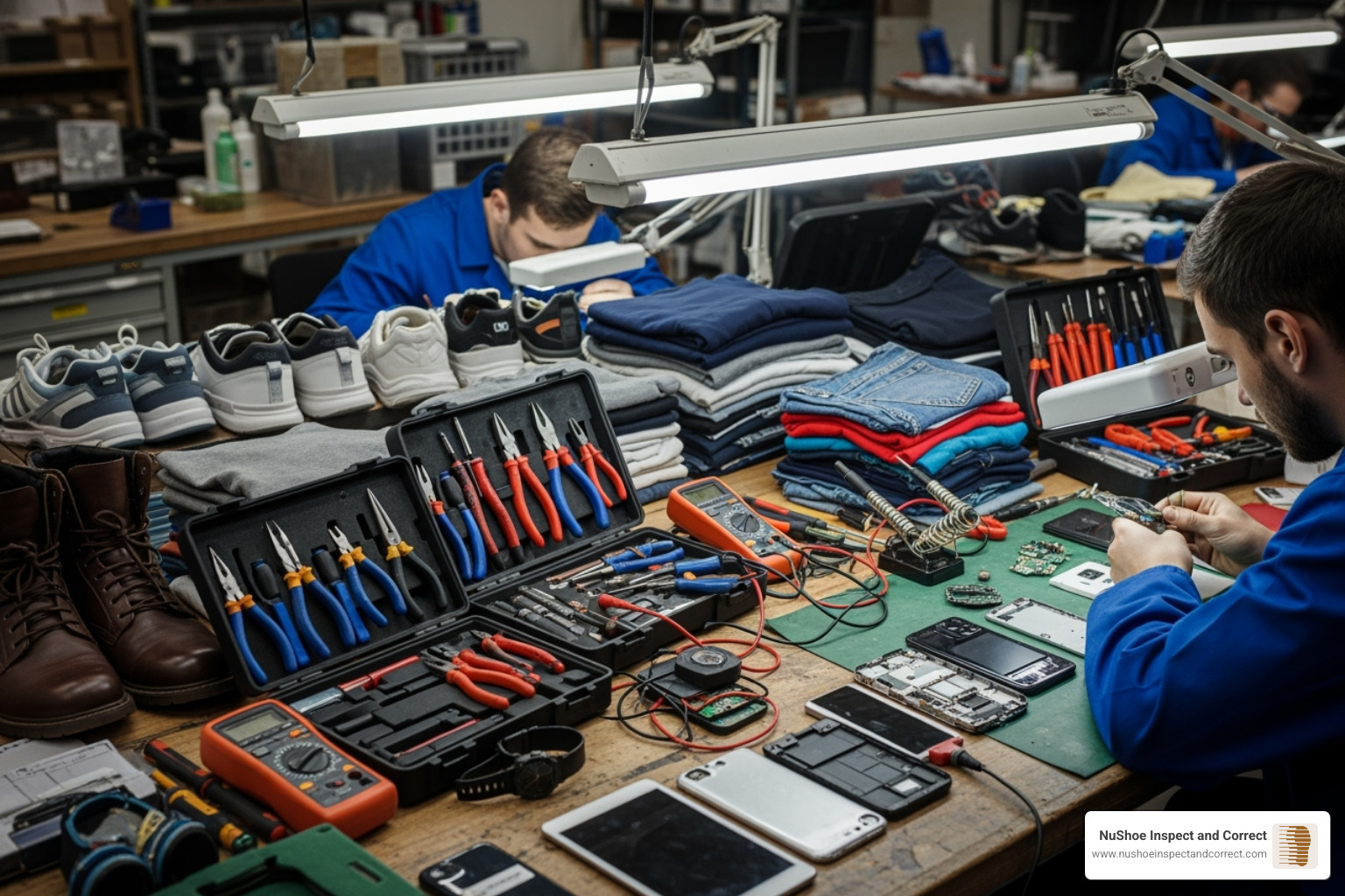 Various products being reworked, such as shoes, apparel, and small electronics. - rework facilities in the us Various products being reworked, such as shoes, apparel, and small electronics. - rework facilities in the us