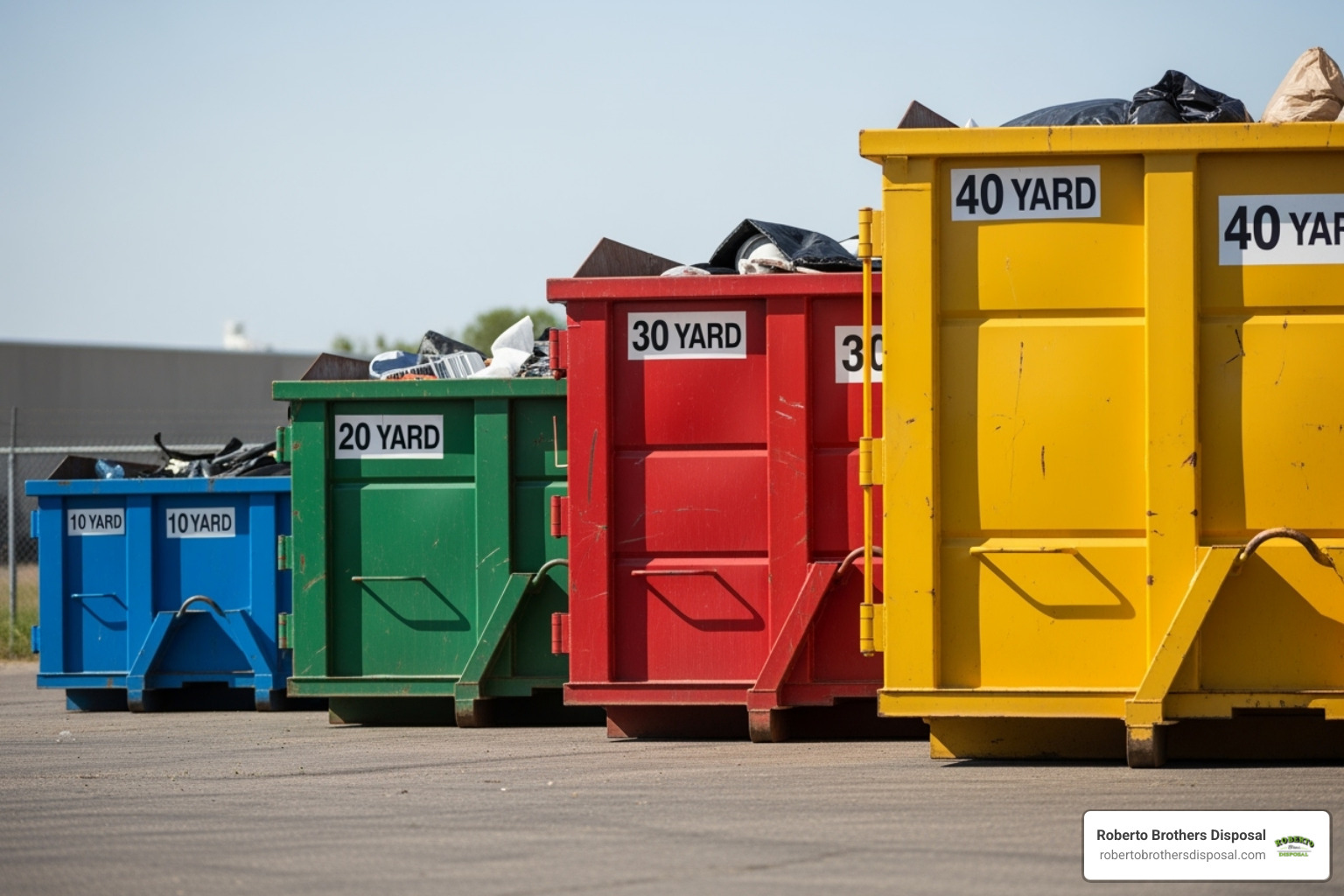 different sized dumpsters side-by-side for comparison - Dumpster Rental Company different sized dumpsters side-by-side for comparison - Dumpster Rental Company