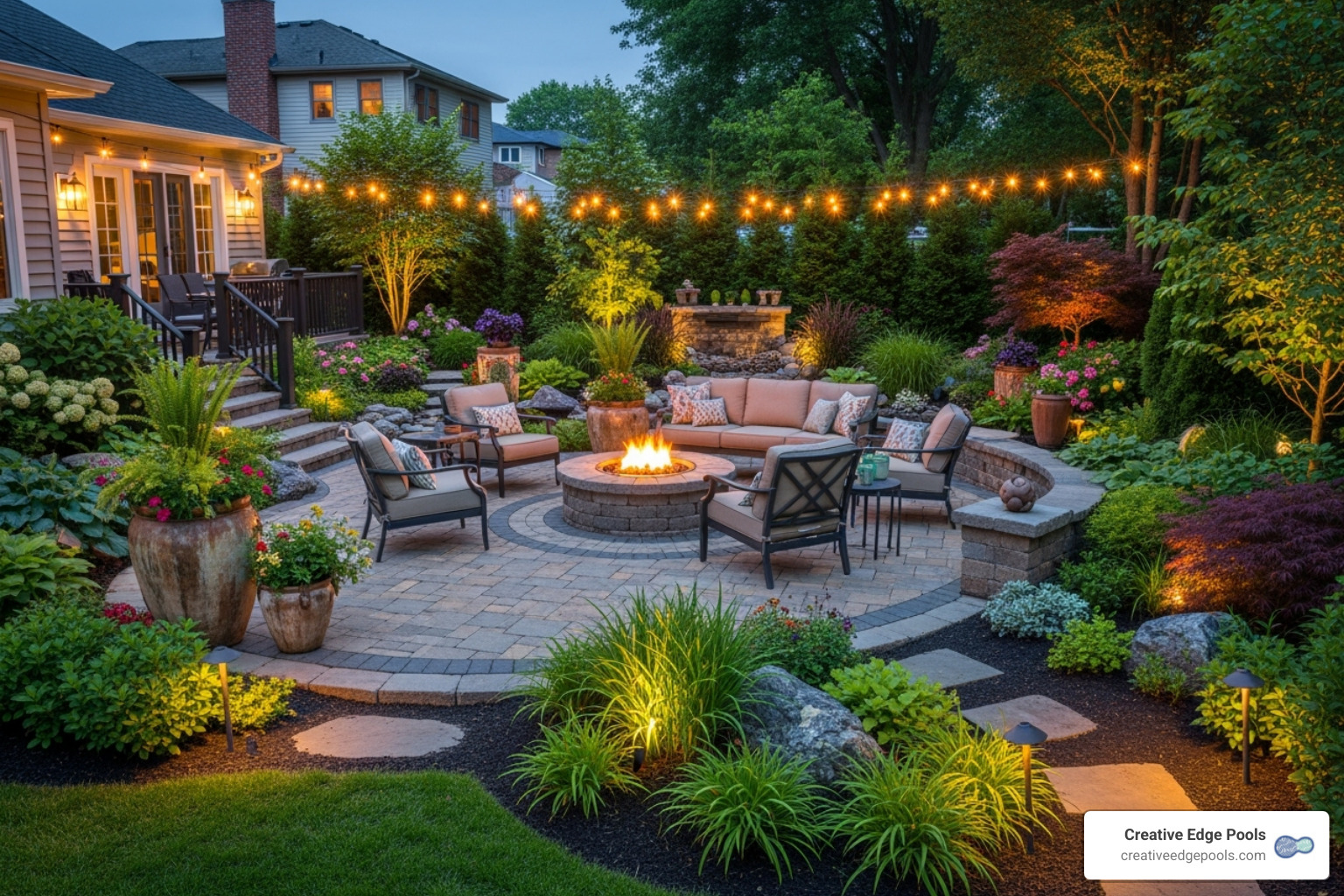beautiful new patio and garden area where a gunite pool used to be - pool removal process