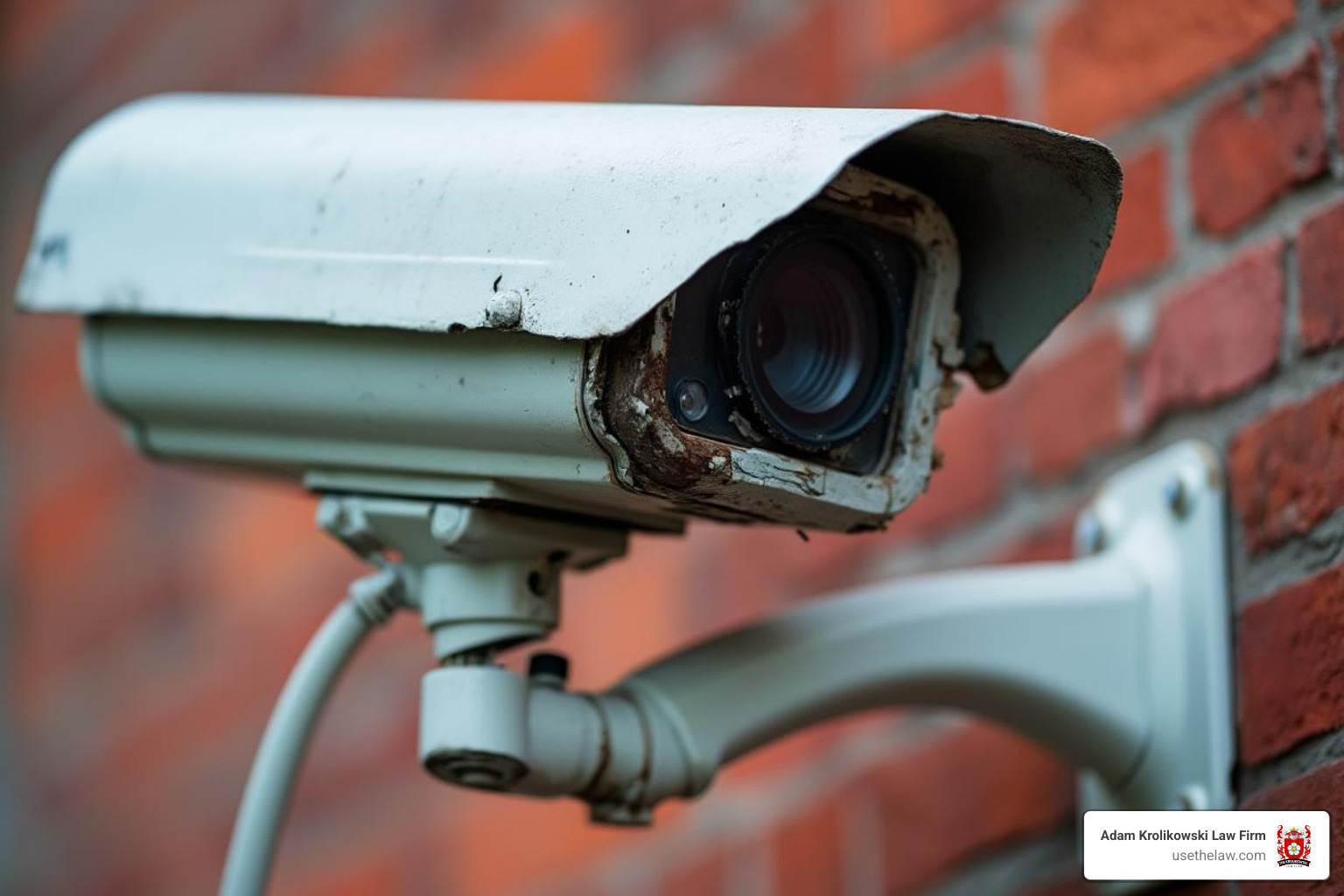 A broken security camera on a brick wall - negligent security A broken security camera on a brick wall - negligent security