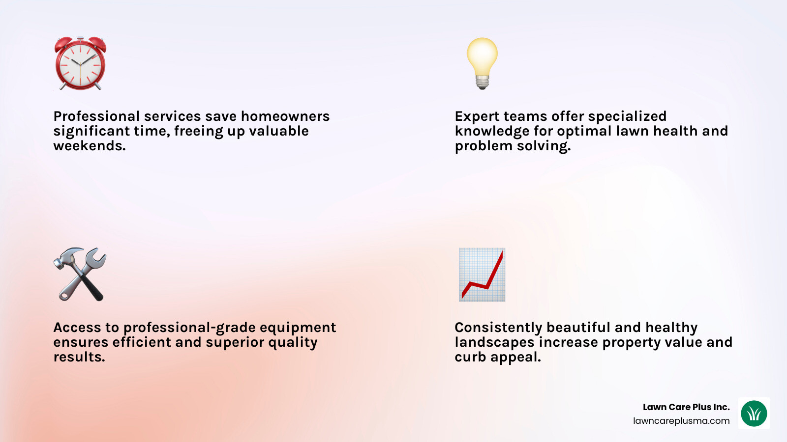 Infographic explaining the key differences between DIY and Professional Yard Care, including time commitment, expertise, equipment, and results - yard care services infographic 4_facts_emoji_light-gradient Infographic explaining the key differences between DIY and Professional Yard Care, including time commitment, expertise, equipment, and results - yard care services infographic 4_facts_emoji_light-gradient
