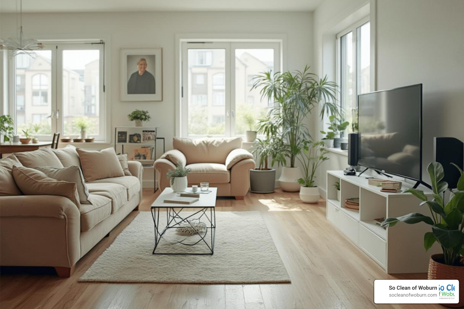 Tidy room ready for cleaners - house cleaning massachusetts