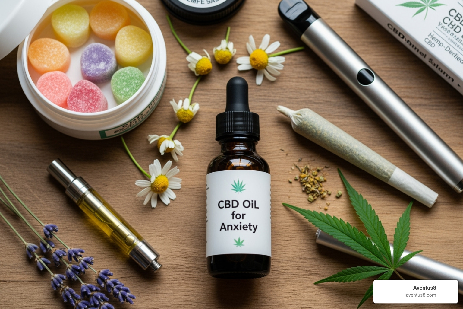 Aventus8 storefront or a branded product shot in Hollywood, FL - best cbd for anxiety