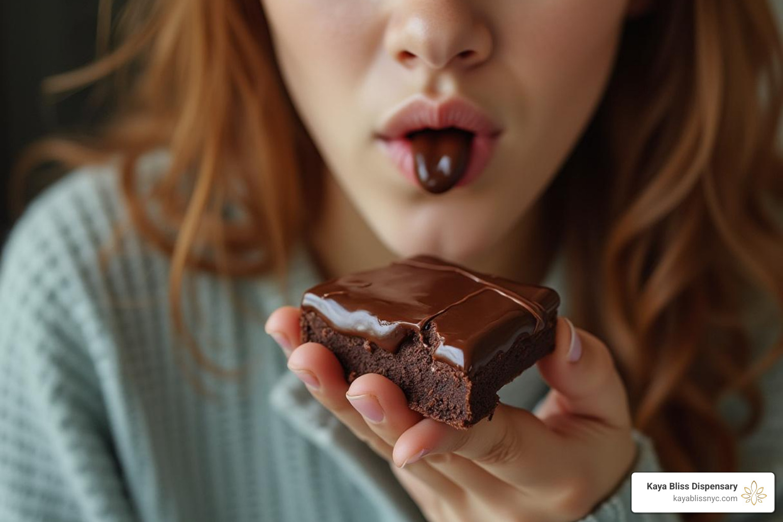 Person enjoying a chocolate treat in a relaxed setting - can you smoke koko nuggz