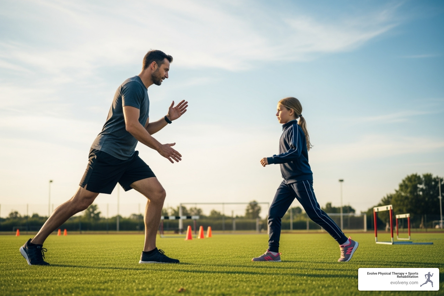 a coach giving one-on-one instruction to a young athlete - speed and agility coach near me a coach giving one-on-one instruction to a young athlete - speed and agility coach near me