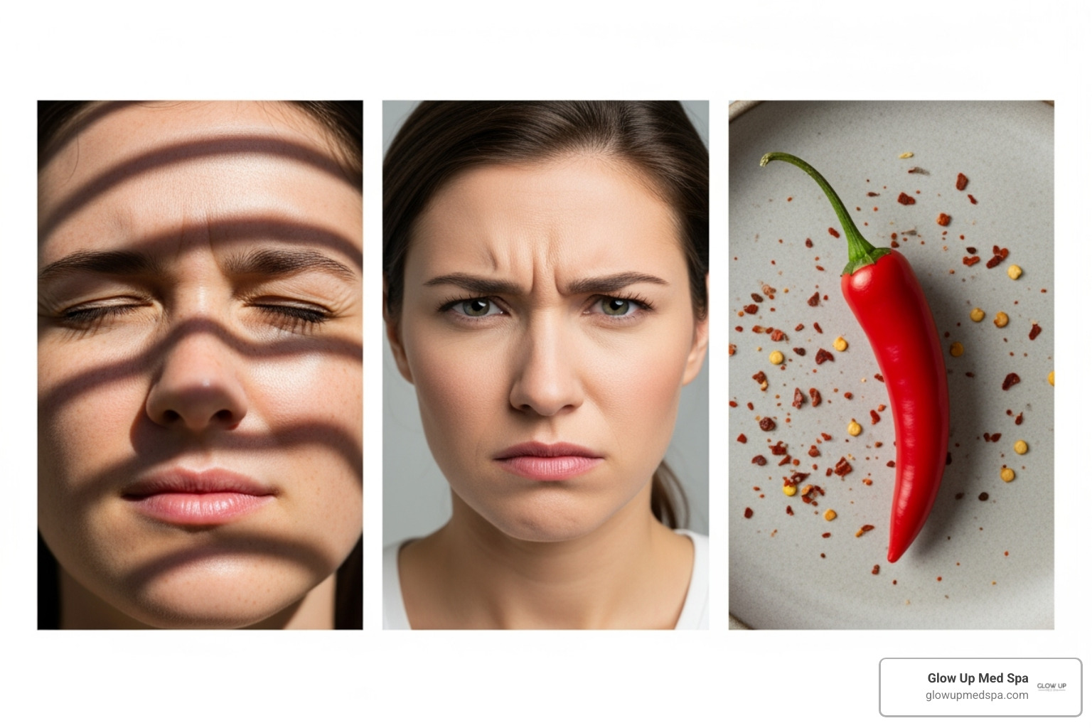 illustrating common rosacea triggers like sun, stress, and spicy food - holistic remedies for rosacea