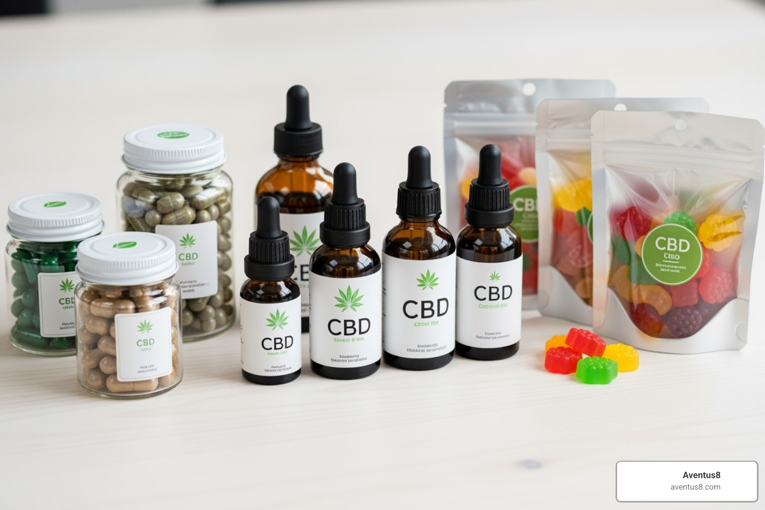 comparing different forms of CBD like capsules, oils, and gummies - Daily CBD supplements