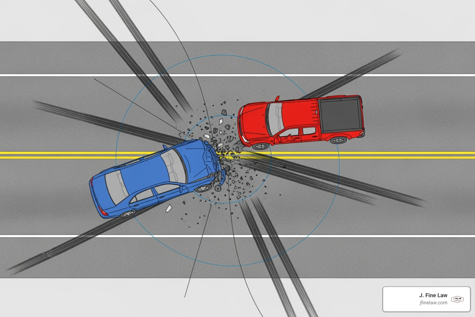 Imagen de un diagrama de reconstrucción de accidentes - abogado de accidentes de camiones