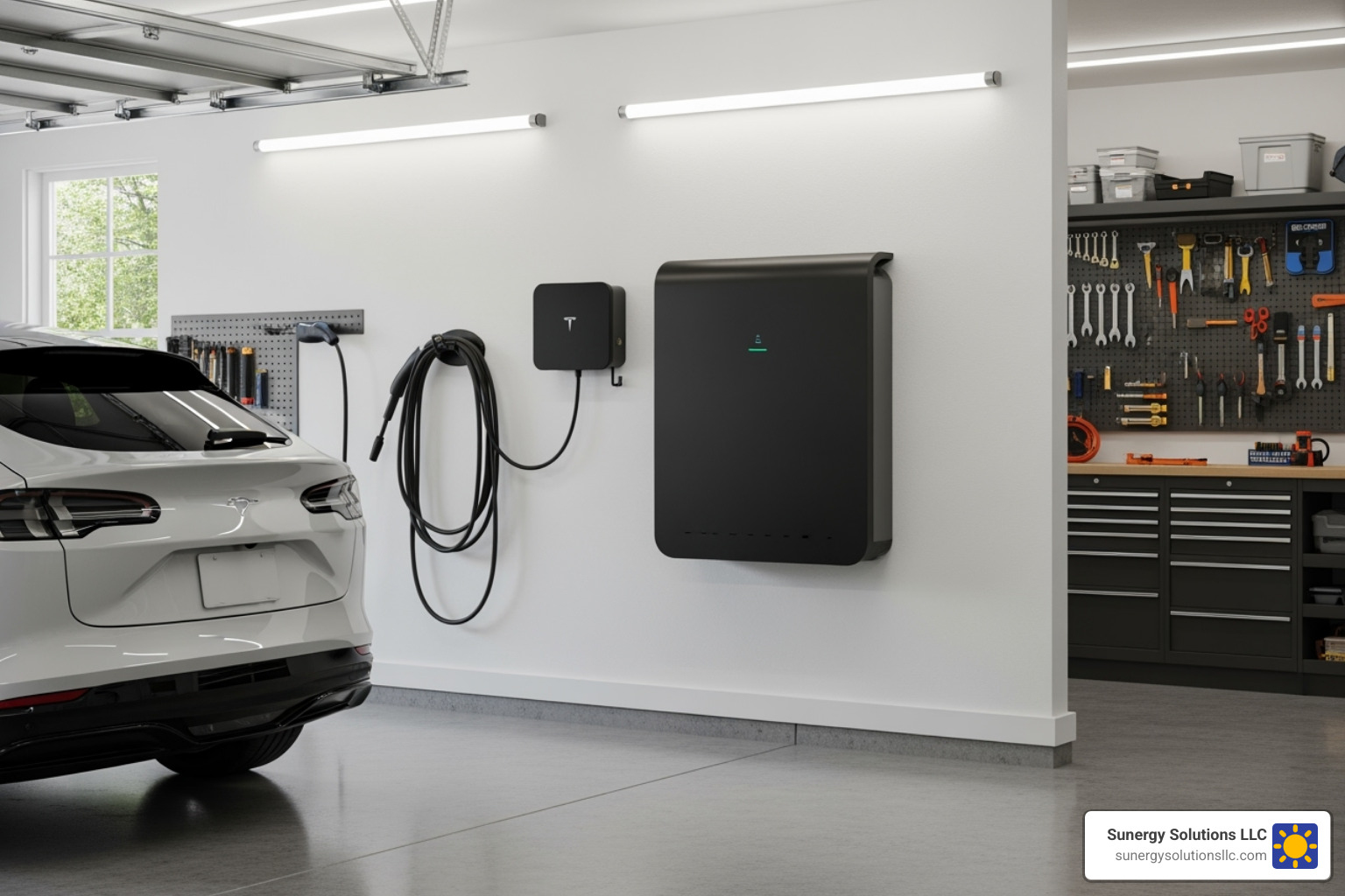 A sleek home battery storage unit installed in a garage in a US home. - ma solar incentives A sleek home battery storage unit installed in a garage in a US home. - ma solar incentives