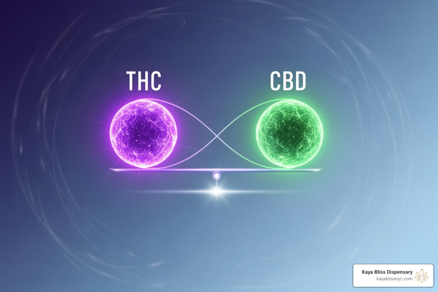 a diagram showing the THC:CBD ratio balance for anxiety relief - pre rolls for anxiety