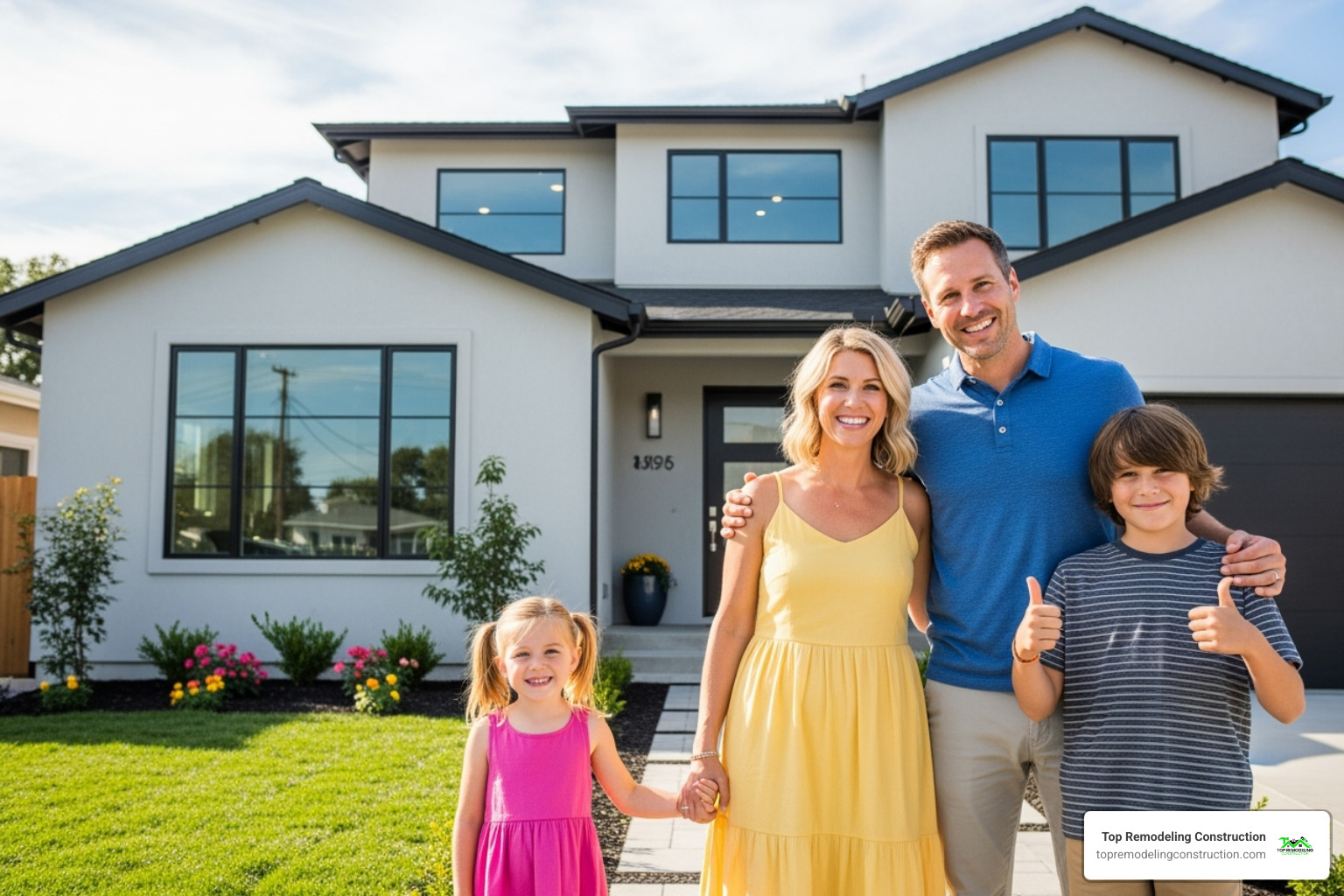 satisfied family newly remodeled home satisfied family newly remodeled home