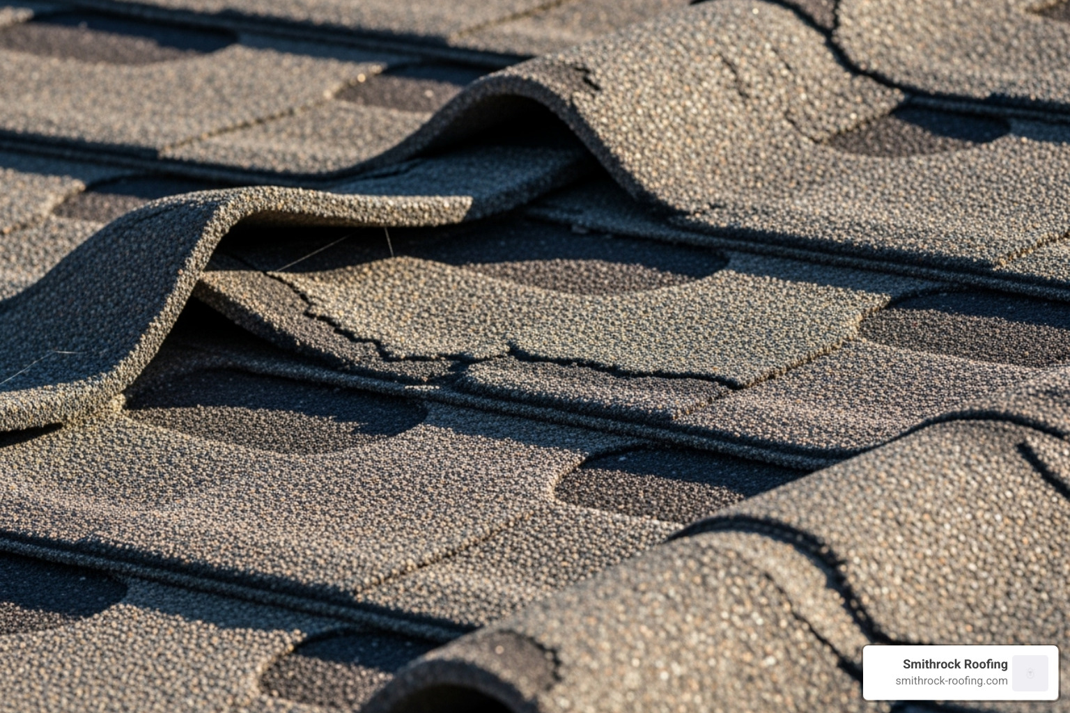 curling and cracked shingles with significant granule loss - shingle roof replacement NC