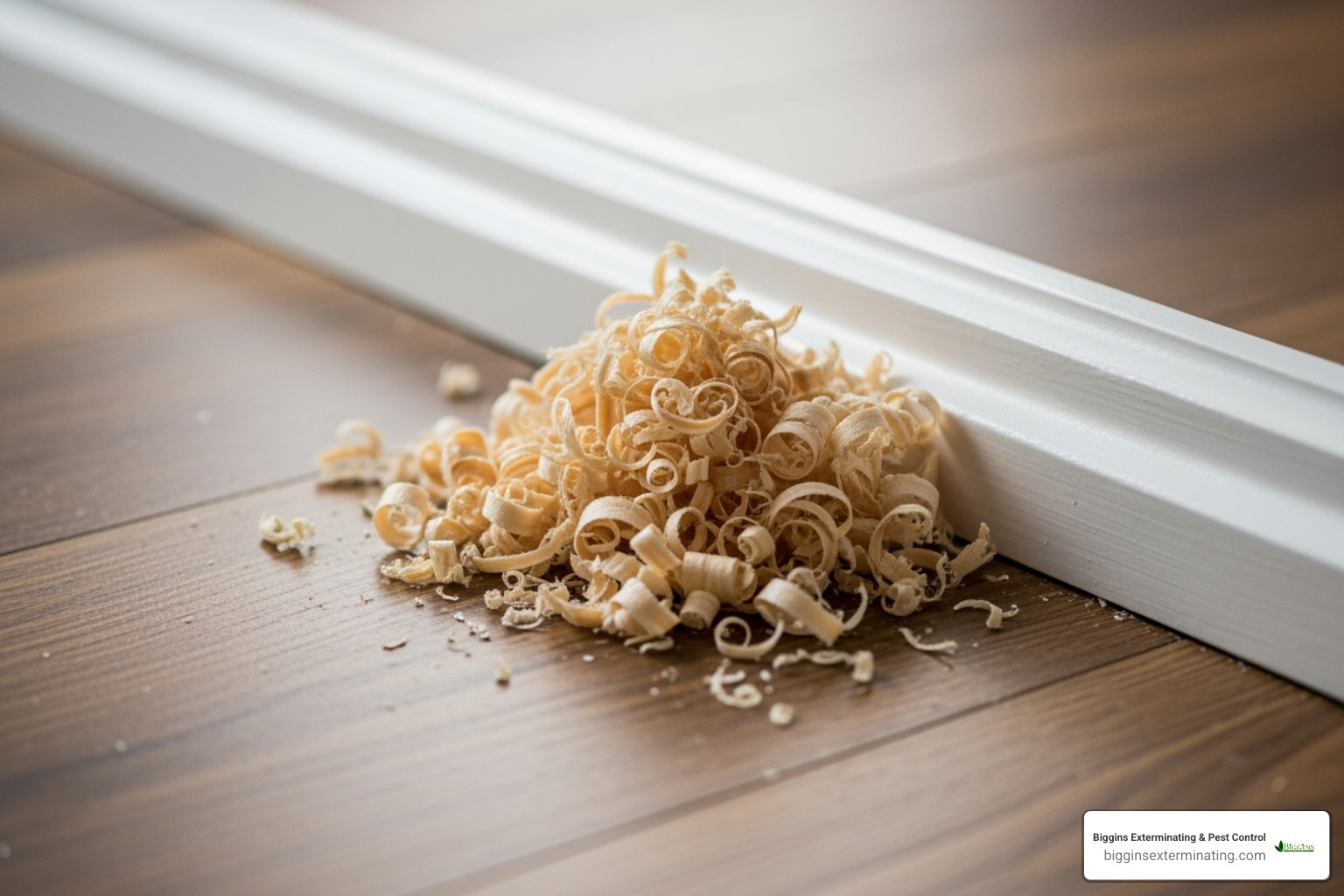 frass next to a baseboard - find carpenter ant nest