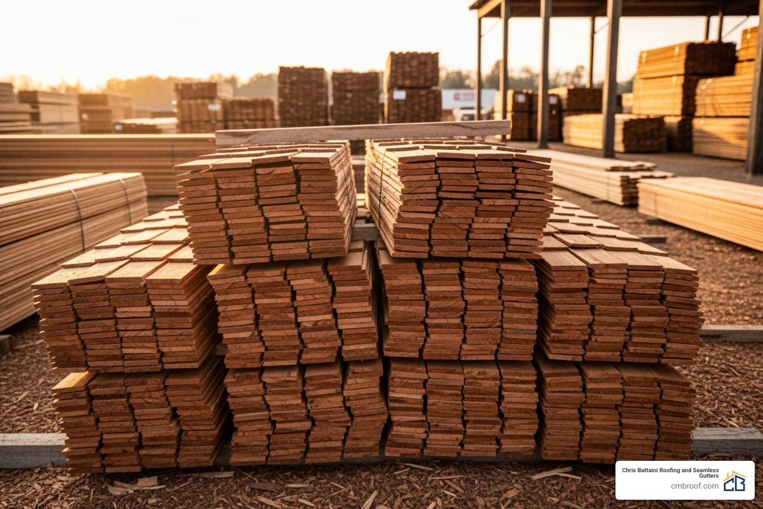 Chris Battaini Roofing and Seamless Gutters team installing a beautiful cedar shake roof - cedar shakes for sale