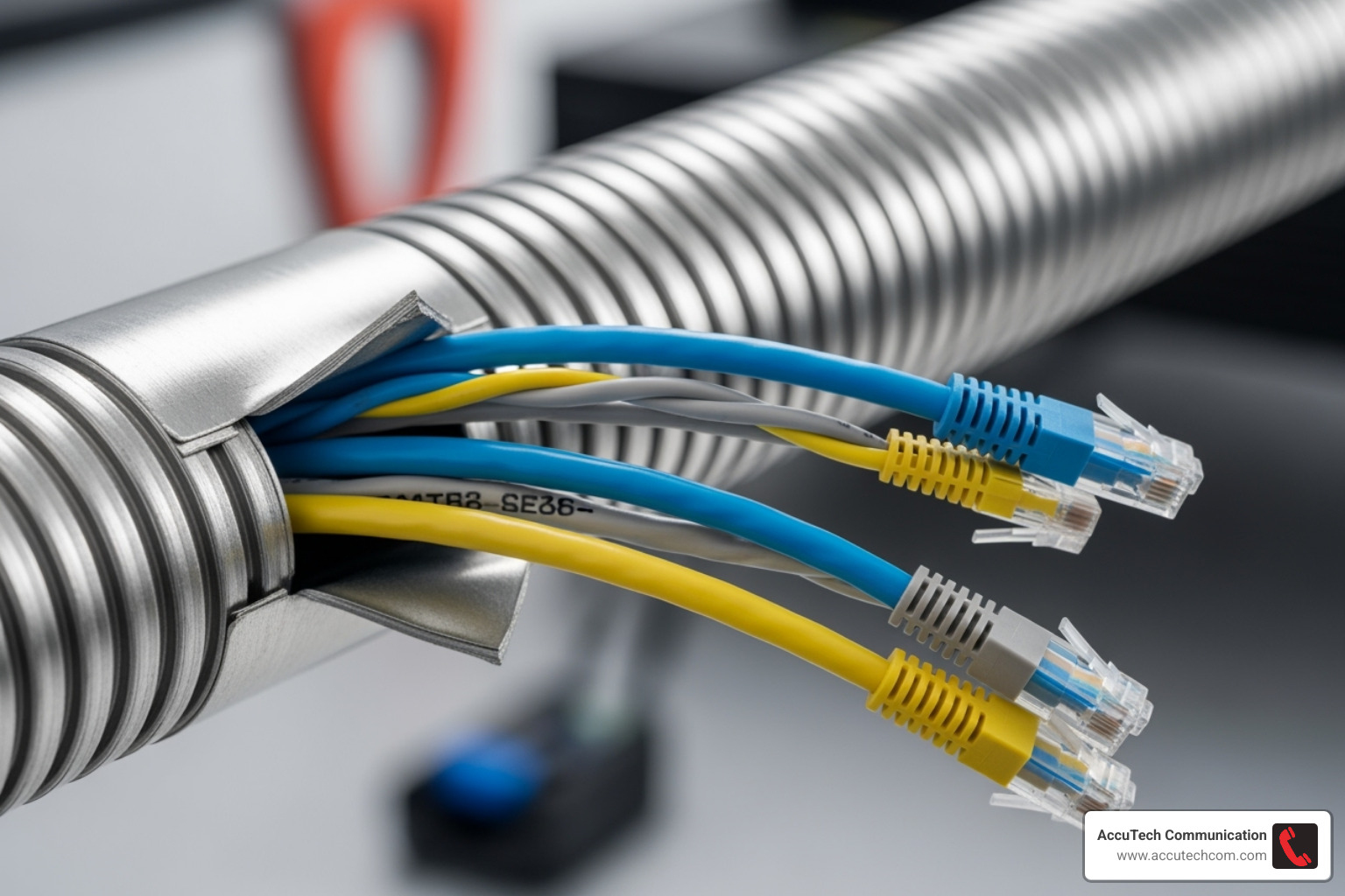 side-by-side examples of PVC, EMT, and RMC conduit - conduit ethernet cable