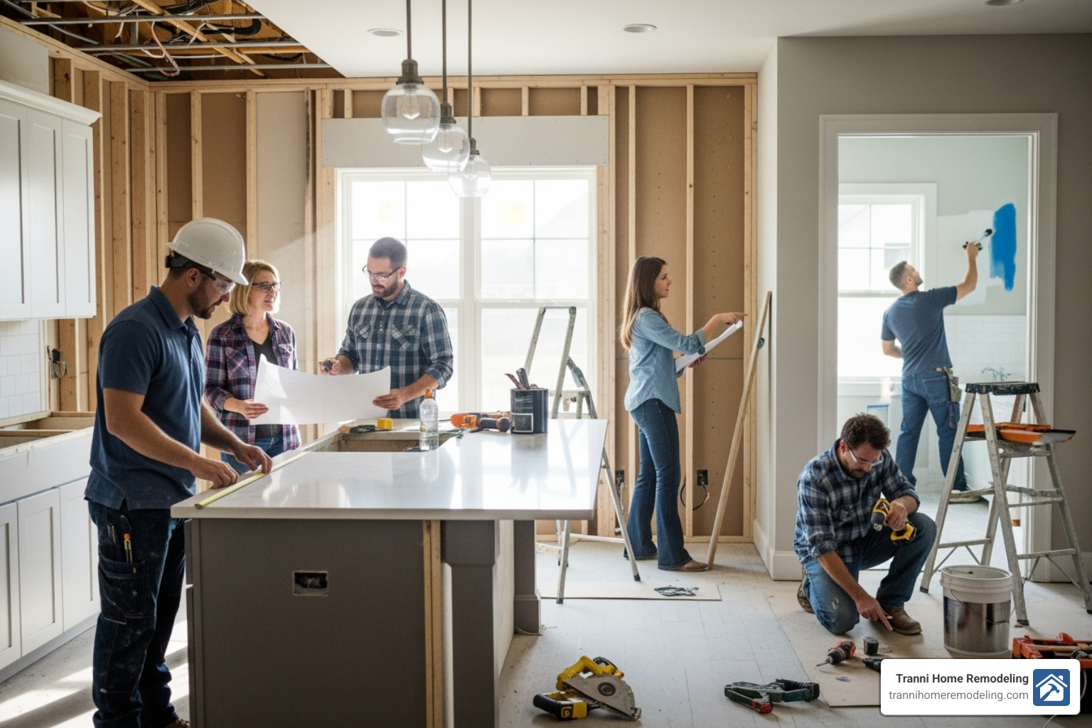 Image of a diverse portfolio showing kitchens, bathrooms, and home additions - home remodeling company