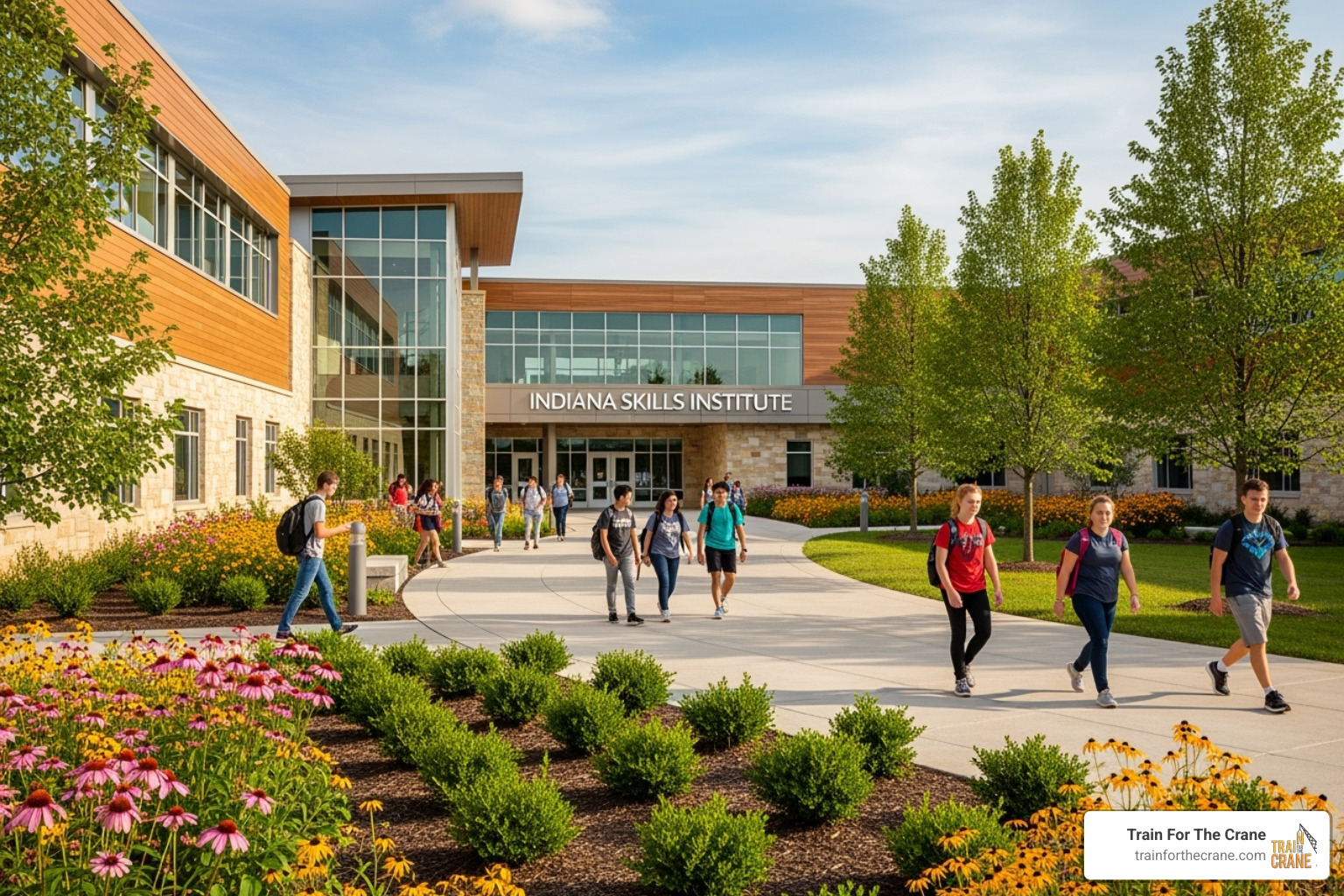 welcoming Indiana vocational school campus entrance - indiana vocational schools