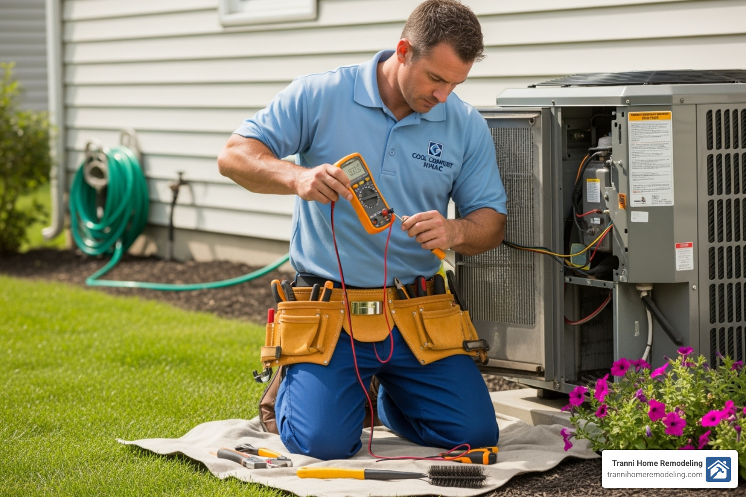 HVAC technician working on an outdoor AC unit - contractors hvac HVAC technician working on an outdoor AC unit - contractors hvac